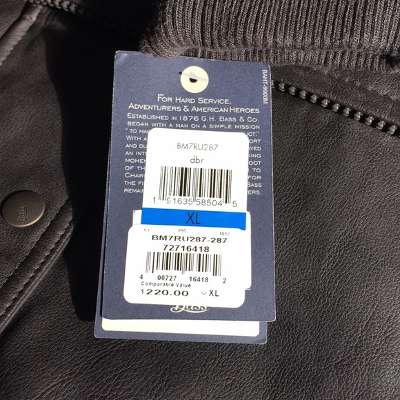 GH Bass & Co Vegan-Leather Bomber Jacket/New - Picture 7 of 7